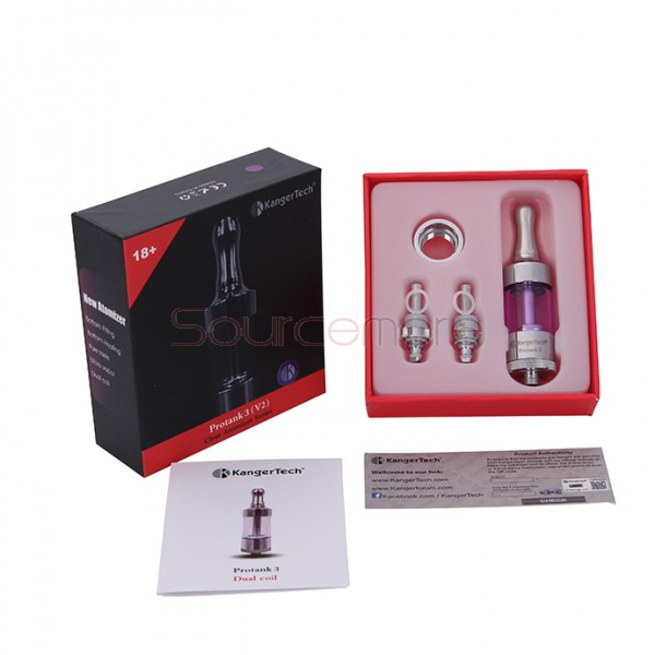 Kanger Protank 3 Atomizer Kit with 2 Replaceable Coils 2.5ml Capacit-Purple