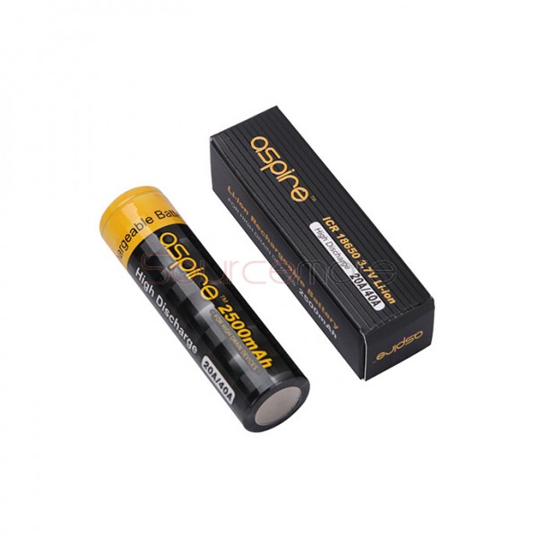 Aspire 18650 Rechargeable Battery 3.7V/ 20A/ 2500mAh 2PCS 