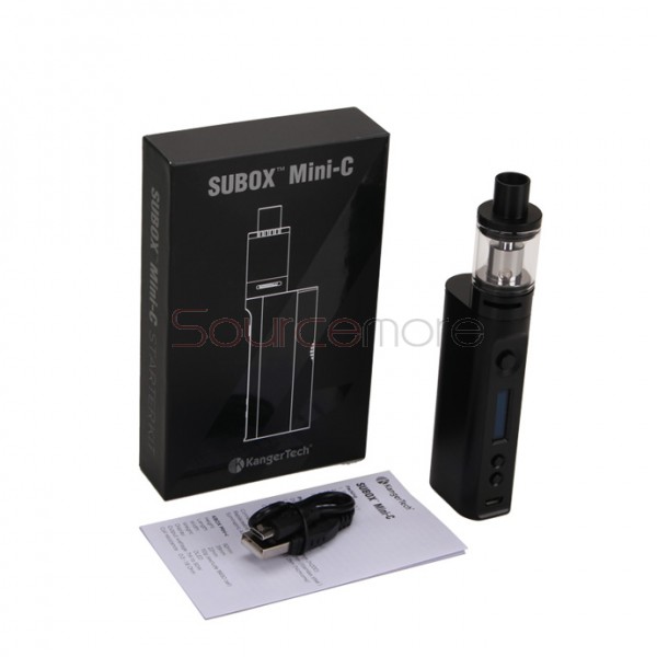 Kanger Subox Mini-C Starter Kit with 3.0ml Protank 5 and 50W Kbox Mini-C Mod Powered by Single 18650 Cell- Black