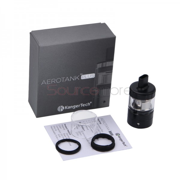 Kanger Aerotank Plus Atomizer with 2ml Capacity and Mouth to Lung Drip Tip- Black