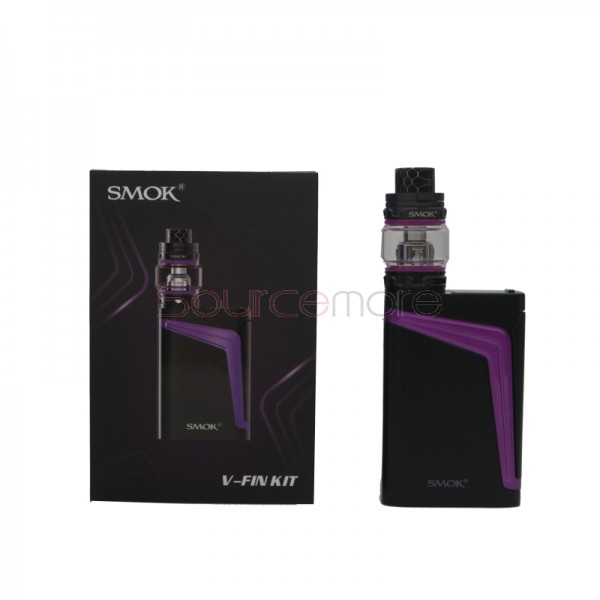 Smok V-FIN Kit with 160W V-FIN Box Mod and 6.0ml TFV12 Big Baby-Black and 7-Color