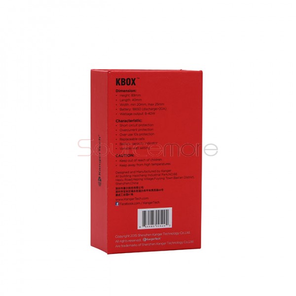 Kanger  KBOX 40W VW Variable Wattage Box Mod-Black