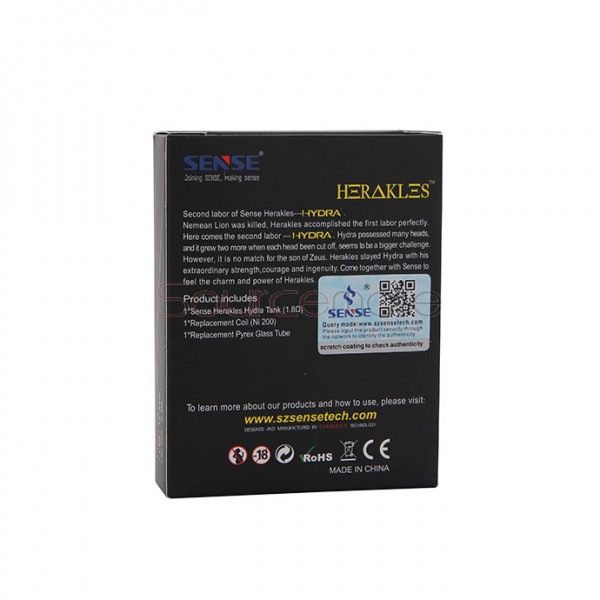 Sense Herakles Hydra 2.0ml Temperature Control Tank with Adjustable Airflow Control-Stainless Steel