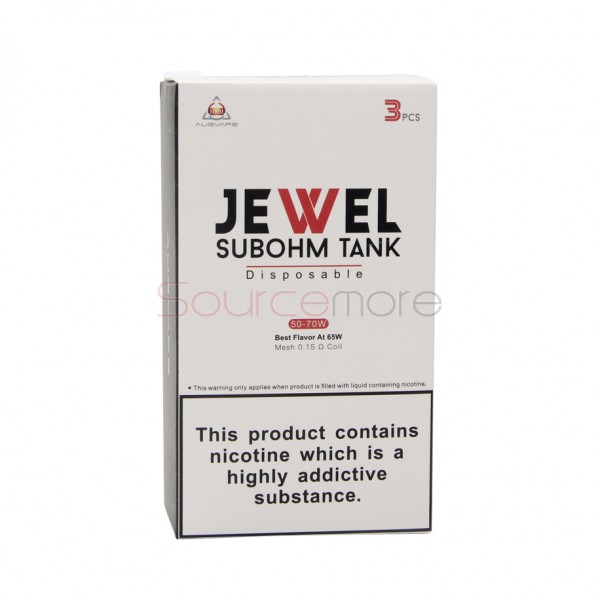 Augvape Jewel Disposable Mesh Subohm Tank 3pcs - Black