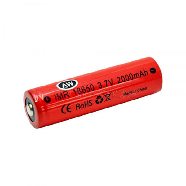 2pcs 10A AW 18650 IMR 2000mAh Li-ion  Flat Top 3.7V Rechargeable Batteries