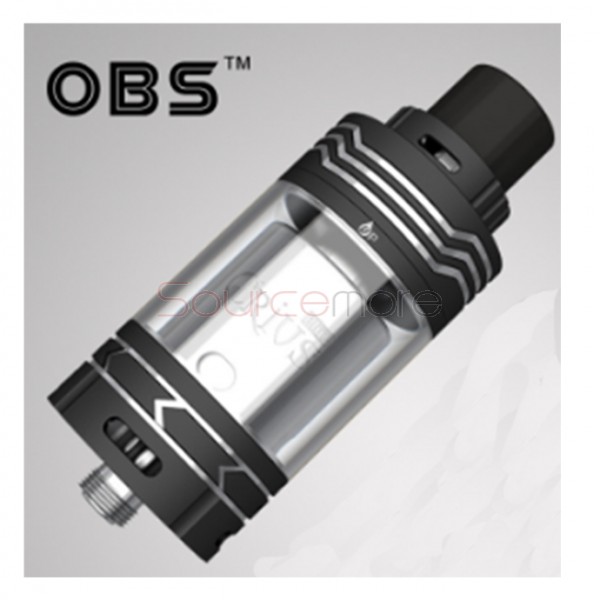 OBS Crius Plus RTA Rebuildable Tank Atomizer 5.8ml E-liquid Capacity Side-filling Airflow Control with 18mm Diameter Base Deck-Black