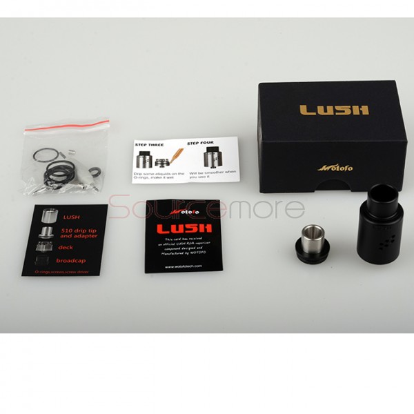 Wotofo Lush RDA Atomizer - Black + Pink Spot