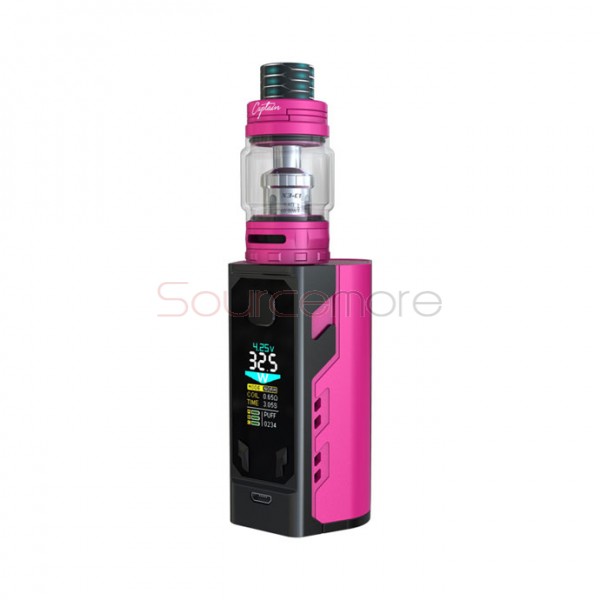 IJOY Captain X3 324W Kit Captain X3 324W Mod with 8ml Captain X3 Tank(Included 20700 Battery 9000mah Capacity)-Pink