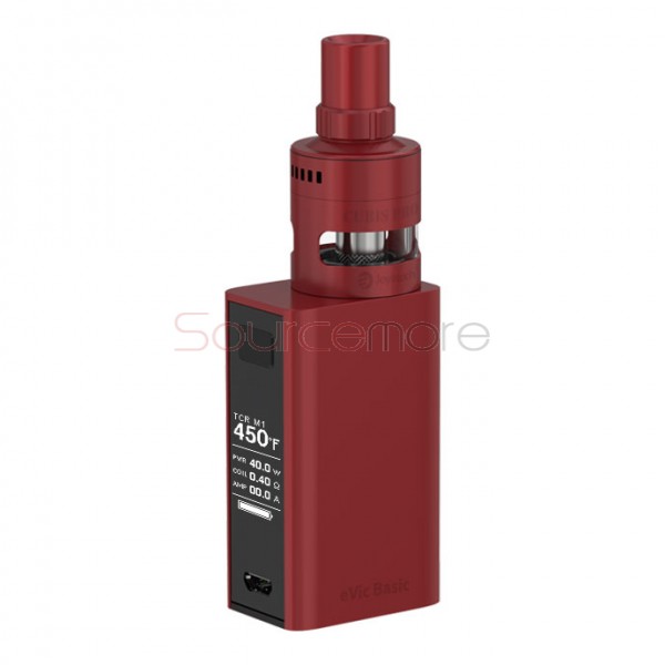 Joyetech eVic Basic Kit 1500mah eVic Basic 40W Mod with 2ml Cubis Pro Mini Atomizer- Red