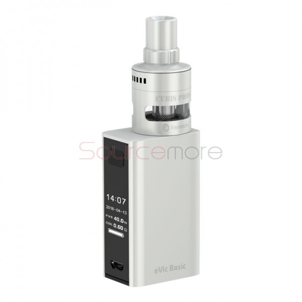 Joyetech eVic Basic Kit 1500mah eVic Basic 40W Mod with 2ml Cubis Pro Mini Atomizer- White