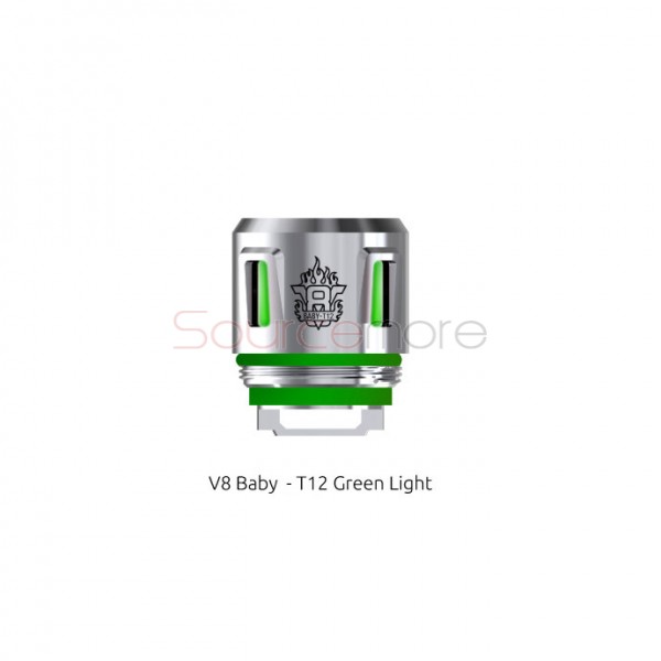 SMOK TFV12 Baby Prince Replacement Coil Head V8 Baby-T12 Green Light Coil 5pcs-0.15ohm