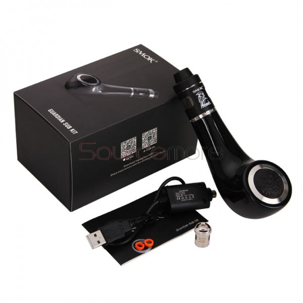 Smok Guardian Sub Pipe Kit Helmet Tank 2.0ml Liquid Capacity 510 Thread 1900mAh Built-in Battery Guardian Sub Mod-Black