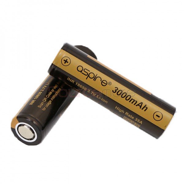 Aspire INR 18650 3.7V Li-ion High Rate 35A 3000mah Battery 2PCS