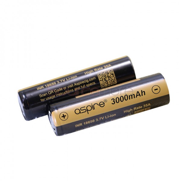 Aspire INR 18650 3.7V Li-ion High Rate 35A 3000mah Battery 2PCS