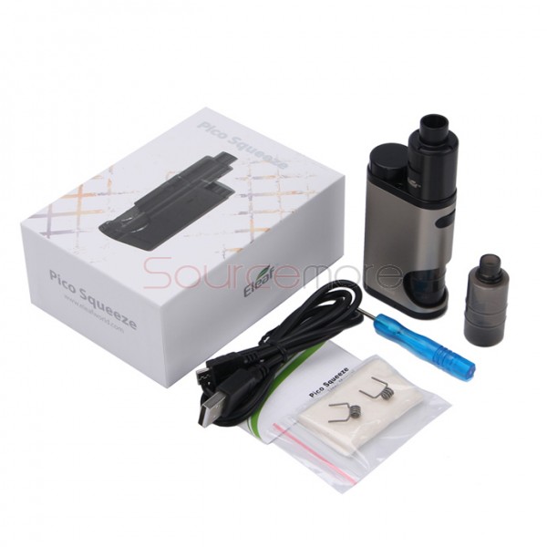 Eleaf Pico Squeeze Mod with Coral RDA Kit Replaceable 18650 Battery and 6.5ml Liquid Capacity- Silver