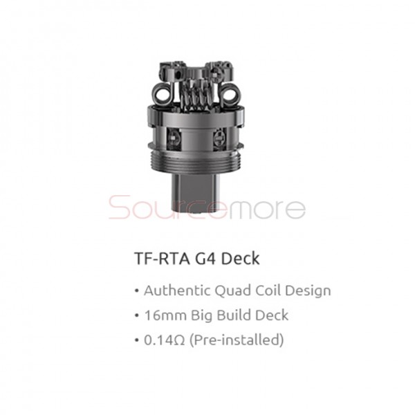 SMOK TF-RTA 16mm Diameter G4 Deck with Authentic Quad Coil Design for TF-RTA Atomizer-0.14ohm
