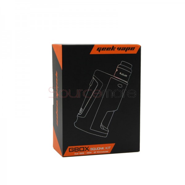 Geek Vape GBOX Squonker 200W Mod with Radar RDA Kit- Black&red
