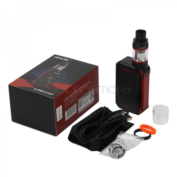 Smok G-PRIV 2 Kit 4.0ml TFV8 X-Baby Tank with G-PRIV 2 230W Mod Powered by Dual 18650 Cells- Black Red