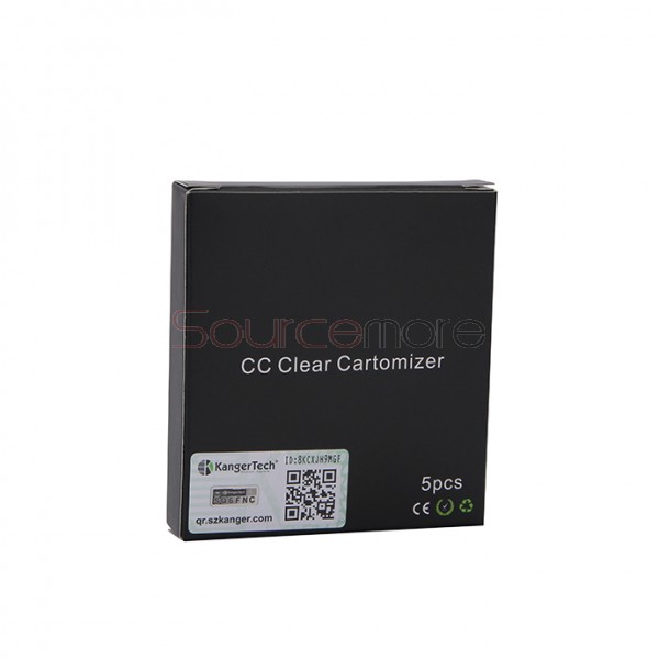 5pcs Kanger T2 Clearomizer 2.4ml eGo Thread Replaceable Coil Head-Black