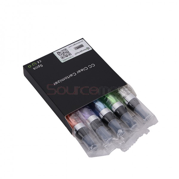 5pcs Kanger T2 Clearomizer 2.4ml eGo Thread Replaceable Coil Head-Black