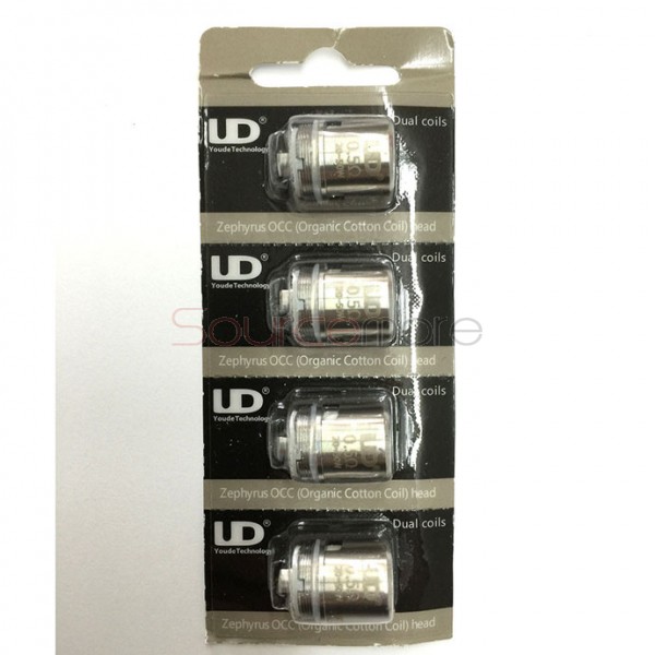 Youde Zephyrus OCC Coil Head  Kanthal Dual Coils Head for Zephyrus Tank 4pcs-0.5ohm 
