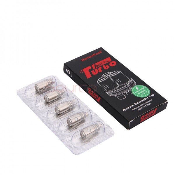  5pcs Horizon Replacement Coil Head for Arctic Turbo Sextuplet  Coil Head with 3 Sperate Chamber-0.6ohm