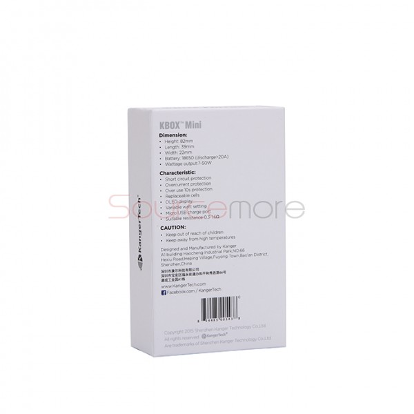 Kanger Kbox Mini 5W-60W Variable Wattage VW Box Mod - white