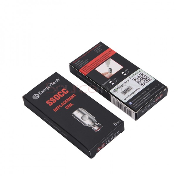 Kanger SSOCC Stainless Steel Organic Cottom Coil Vertical Coil Cylindrical 5pcs-1.2ohm