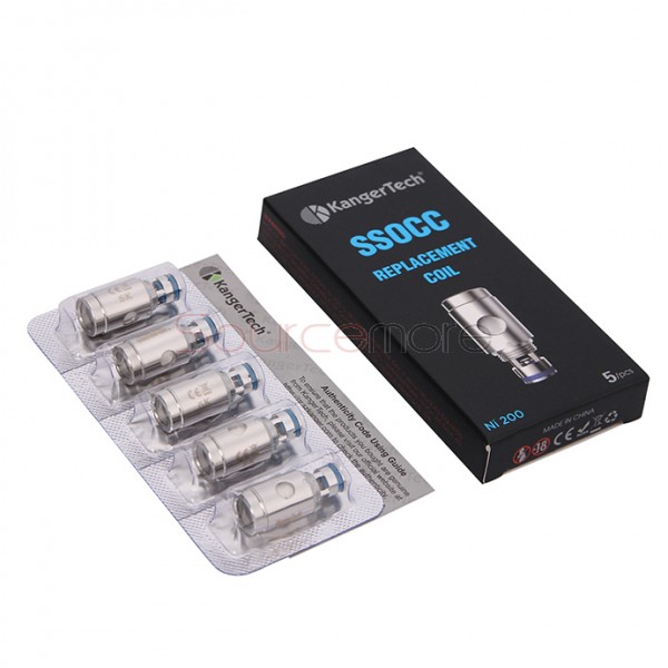 Kanger SSOCC Stainless Steel Organic Cottom Coil Vertical Coil Cylindrical 5pcs-0.15ohm