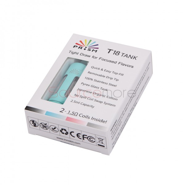 Innokin Endura Prism T18 Tank 2.5ml Top Filling with 1.5ohm Replaceable Coil Head-Blue