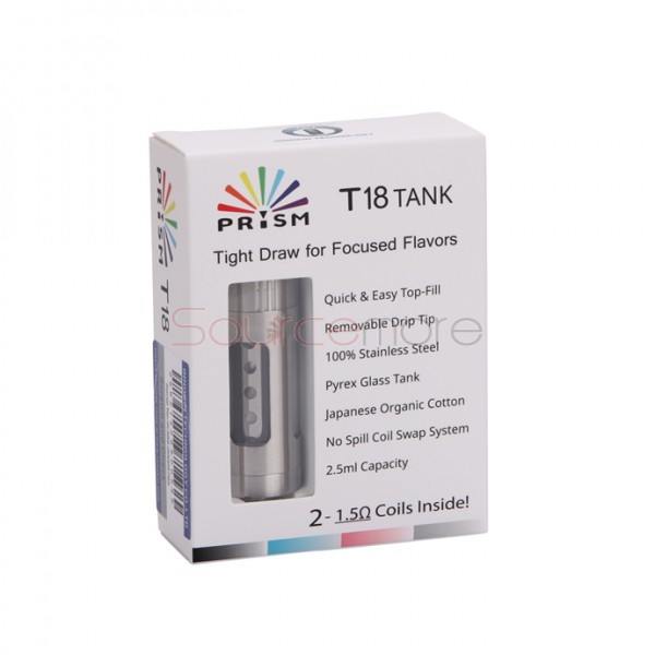 Innokin Endura Prism T18 Tank 2.5ml Top Filling with 1.5ohm Replaceable Coil Head-Stainless Steel