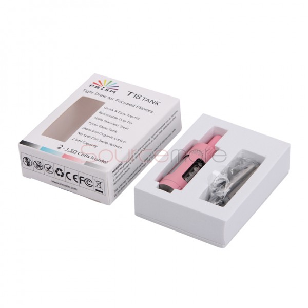 Innokin Endura Prism T18 Tank 2.5ml Top Filling with 1.5ohm Replaceable Coil Head-Pink