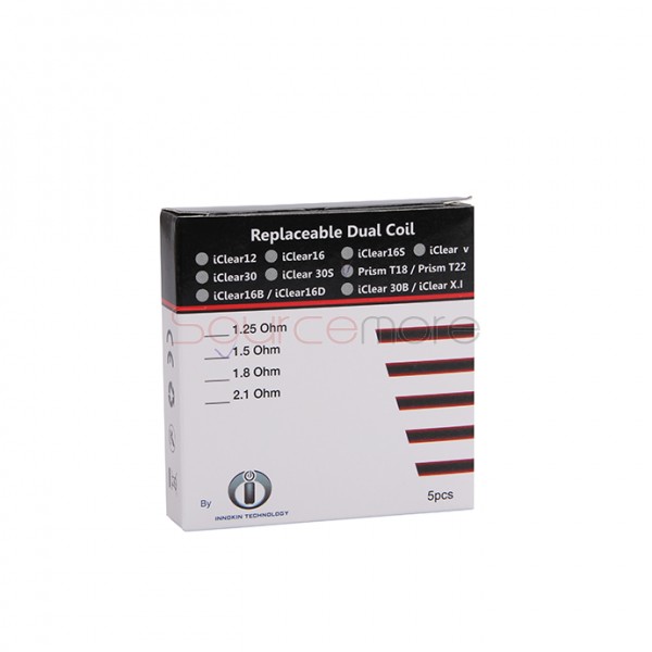 Innokin Replacement Coil Head for Endura Prism T18 Tank Japanese Organic Cotton Coil Head 5pcs-1.5ohm