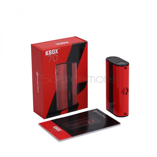 Kanger  KBOX 70W VW/TC Box Mod 4000mah Built-in Battery Spring-loaded 510 Connection Micro USB Charging Mod-Red