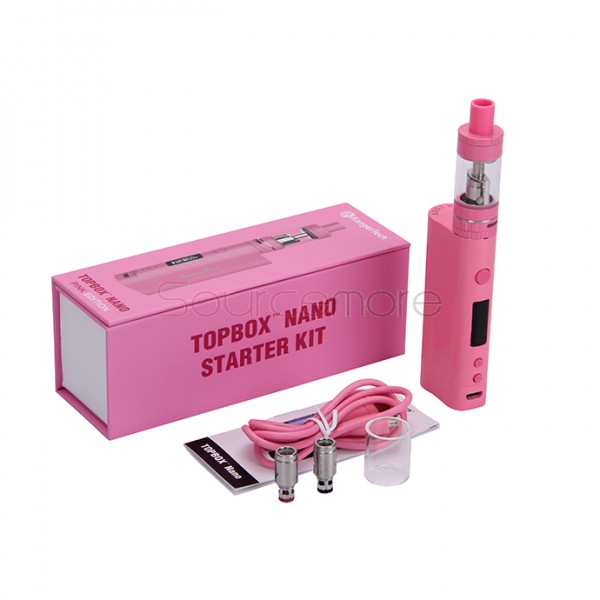 Kangertech TOPBOX Nano 60W TC Mod Kit KBox Nano Temperature Control Mod with 3.2ml TOPTANK Nano Clearomizer- Pink