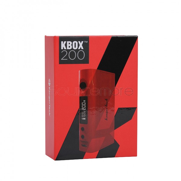 Kanger  KBOX 200W VW/TC Box Mod Powered by Dual 18650 Cells Spring-loaded 510 Connection-Red