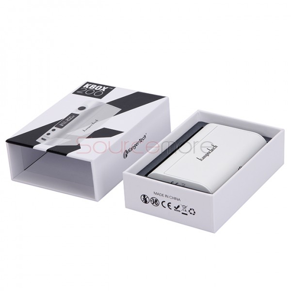 Kanger  KBOX 200W VW/TC Box Mod Powered by Dual 18650 Cells Spring-loaded 510 Connection-White