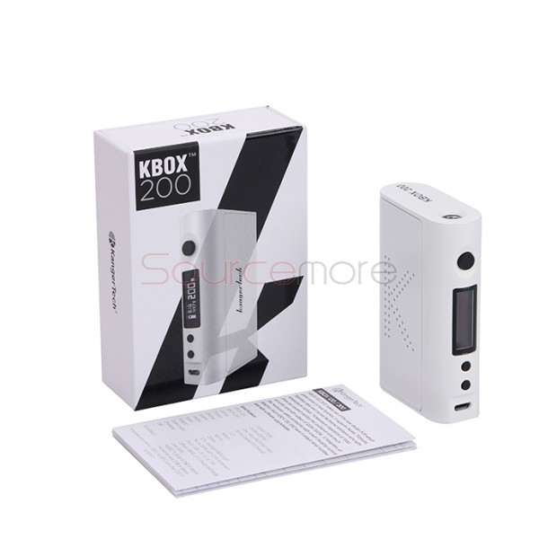Kanger  KBOX 200W VW/TC Box Mod Powered by Dual 18650 Cells Spring-loaded 510 Connection-White