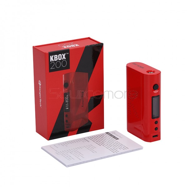Kanger  KBOX 200W VW/TC Box Mod Powered by Dual 18650 Cells Spring-loaded 510 Connection-Red