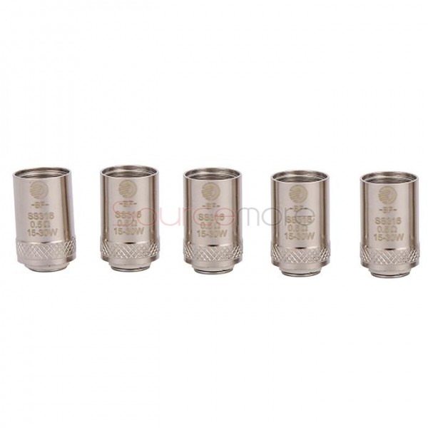 Joyetech Bottom Feeding Replacement Coil Head BF SS316 Lung Inhale Coil for CUBIS Atomizer 5pcs -0.5ohm