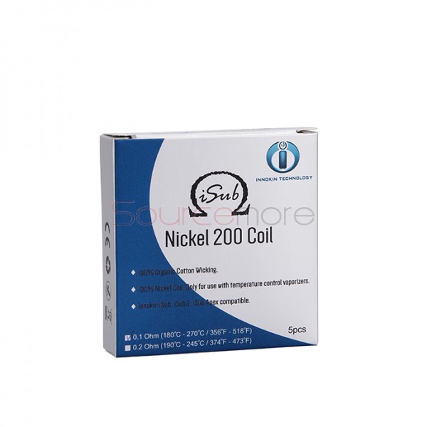 Innokin Ni200 Temperature Sensing Replacement Coil Head for iSub Series Tank 5pcs-0.1ohm