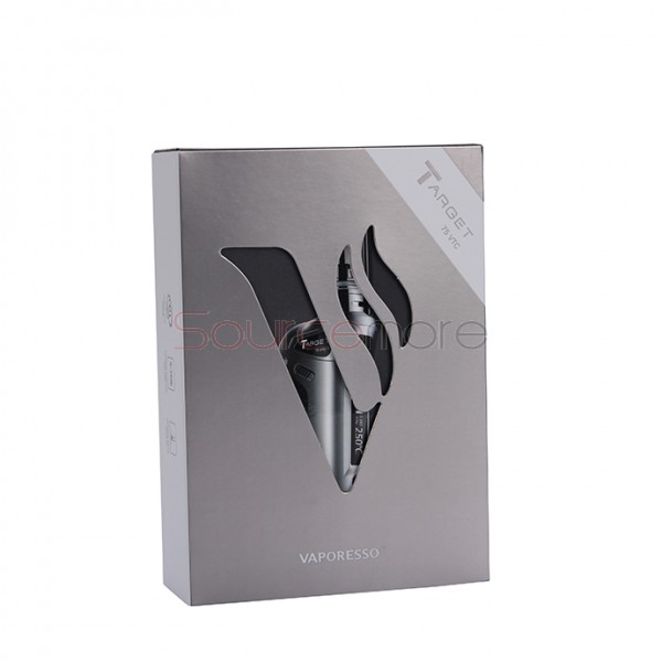 Vaporesso TARGET VTC V2 75W Starter Kit Target 75W VT/VW Single 18650 Box Mod No Spitting Target Tank with cCELL Coil-White