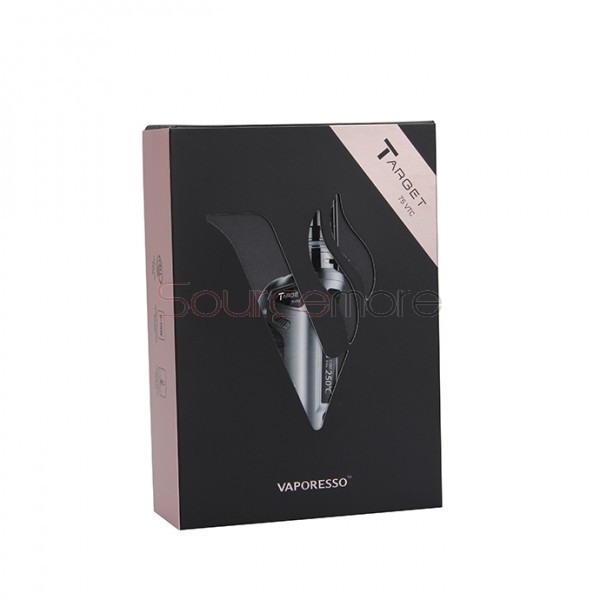 Vaporesso TARGET VTC V2 75W Starter Kit Target 75W VT/VW Single 18650 Box Mod No Spitting Target Tank with cCELL Coil-Golden