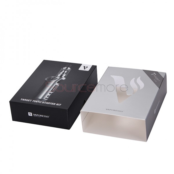 Vaporesso TARGET VTC V2 75W Starter Kit Target 75W VT/VW Single 18650 Box Mod No Spitting Target Tank with cCELL Coil-Stainless Steel