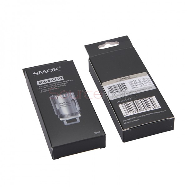 SMOK Sub-ohm Edition Replacement Coil Micro CLP2 Core for TFV4 Series Tanks Patented Clapton Dual Core 5pcs-0.3ohm