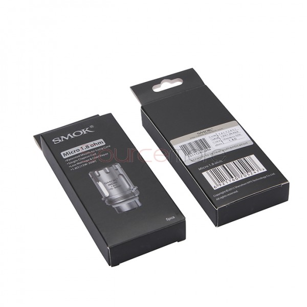 SMOK vaping Edition Replacement Coil Micro MTL Core for TFV4 Series Tanks Patented Mouth-to-Lung Core Single Clapton Coil 5pcs-1.8ohm