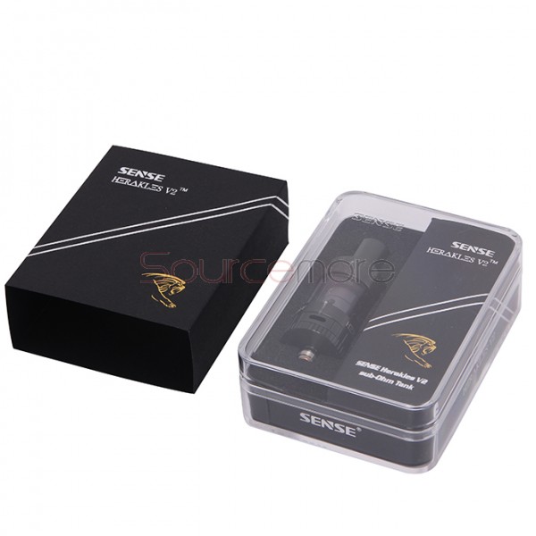  Sense Herakles V2 2.0ml Tank Top Filling Tri Parallel Coil Design 22mm Diameter Atomizer-Black