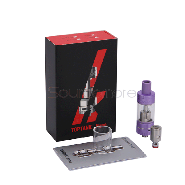 Kanger Toptank Nano 3.2ml Tank with SSOCC Coil Head and Top-fill or Bottom-fill Two Options Design-Purple