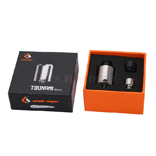 Geek Vape Tsunami RDA Atomizer Velocity Style Deck Adjustable Airflow Control Rebuildable Dripping Atomizer-Stainless Steel