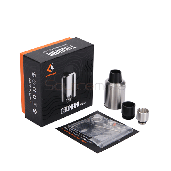 Geek Vape Tsunami RDA Atomizer Velocity Style Deck Adjustable Airflow Control Rebuildable Dripping Atomizer-Stainless Steel